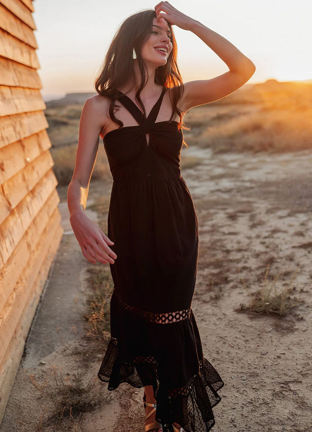 Halter Long Dress : Black