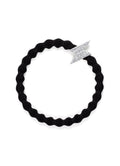 Hair Ties Silver Diamante Bolt Black : Black