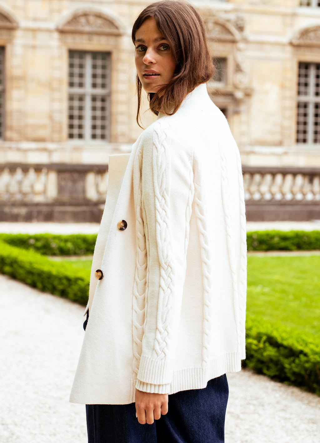 Veste En Maille : Cream