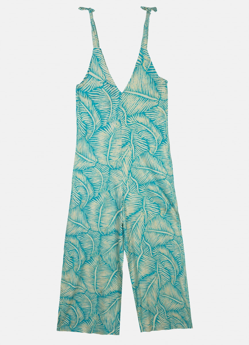 Palm Aqua Jumpsuit : Aqua