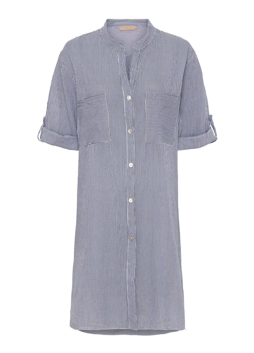 Tunica : White/ Blue Stripe