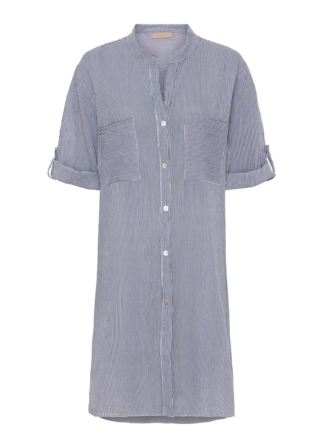 Tunica : White/ Blue Stripe