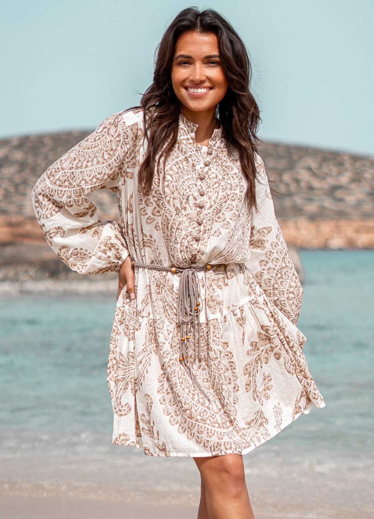 Short Dress Adella Taupe : Taupe