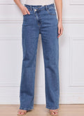 Jeans Droit Taille Asymtrique : Stone