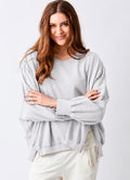 Werugia Oversize Raw Edge Sweatshirt With Splits : Fossil Grey