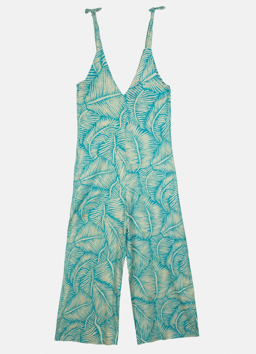 Palm Aqua Jumpsuit : Aqua